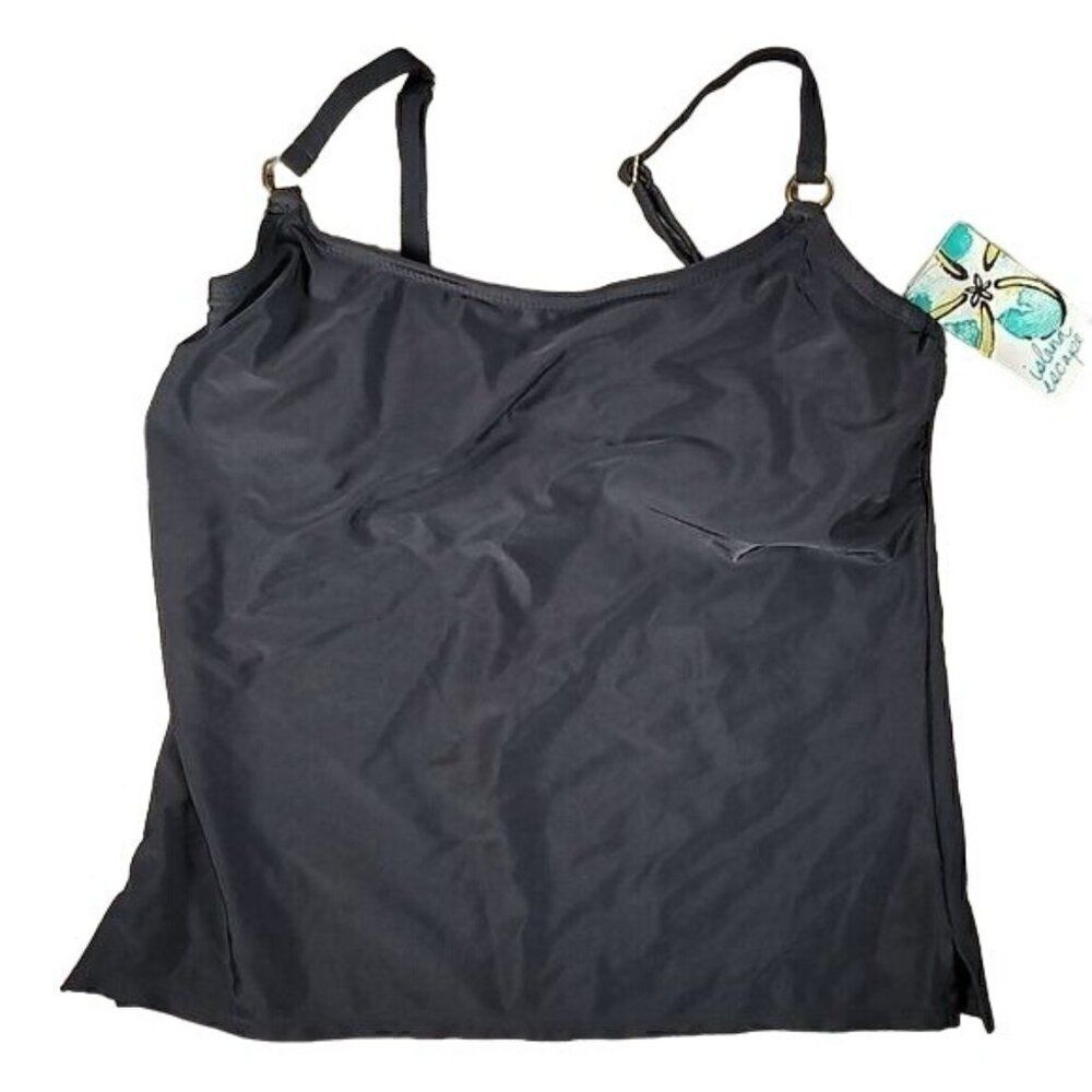 Island Escape Underwire Tankini Swimsuit Top Sz M/D-cup